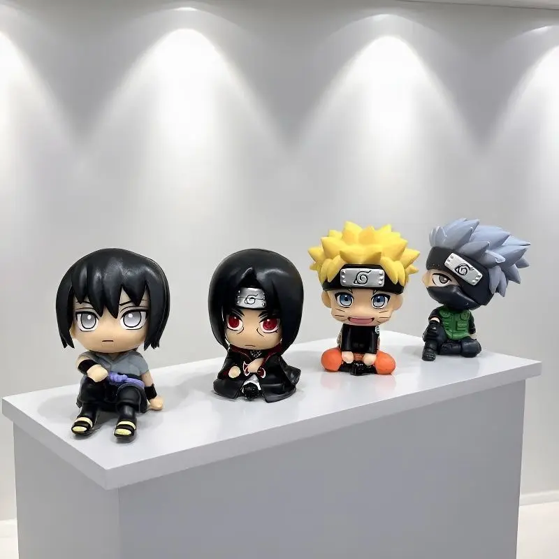 NARUTO cartoon cute figurine model kawaii 2D chibi doll car decoration office desktop display toy anime merchandise wholesale
