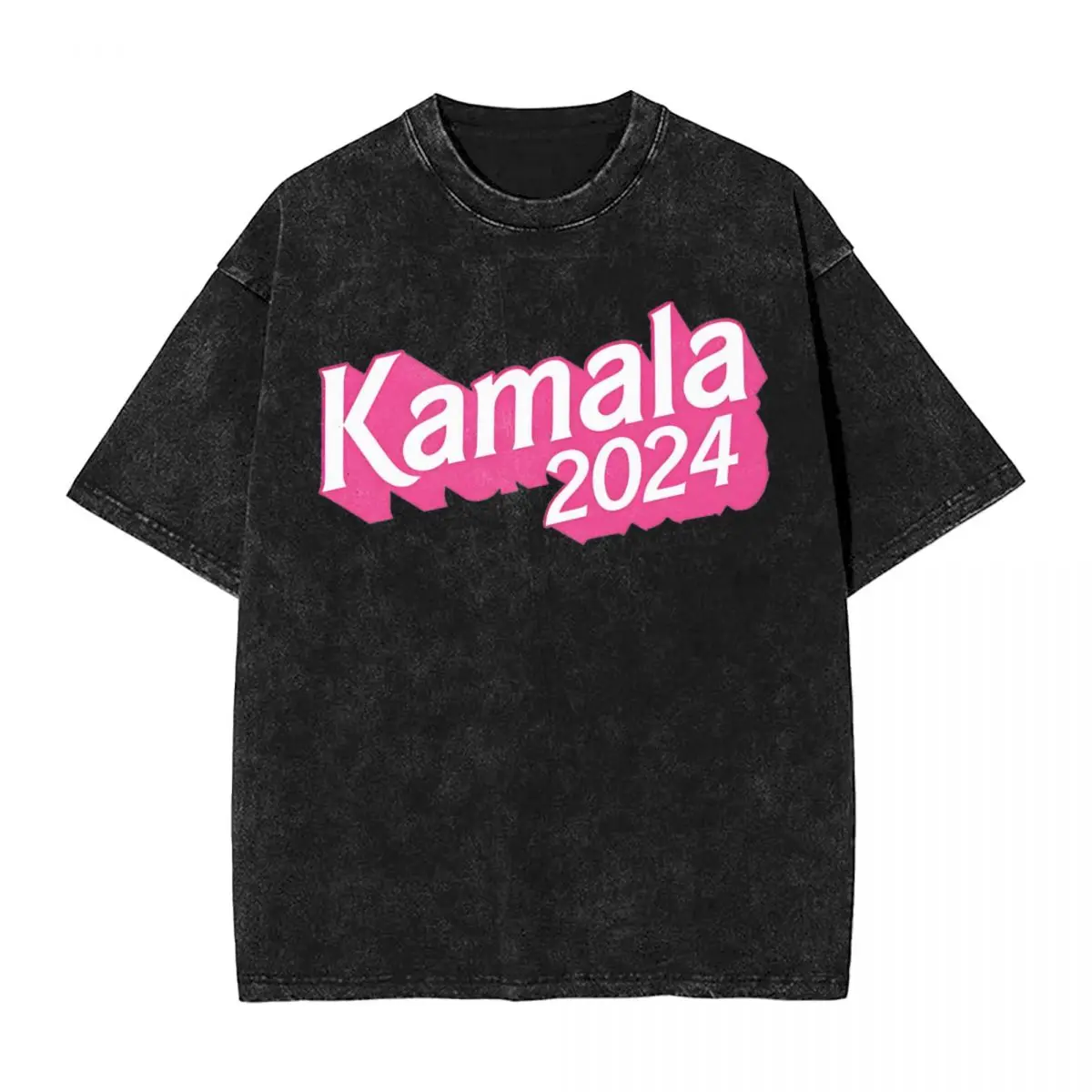 

Washed T Shirts Kamala Harris 2024 Pink Hip Hop Novelty T-Shirts Oversize Streetwear Cotton Summer Tops Tee Shirt Men Women