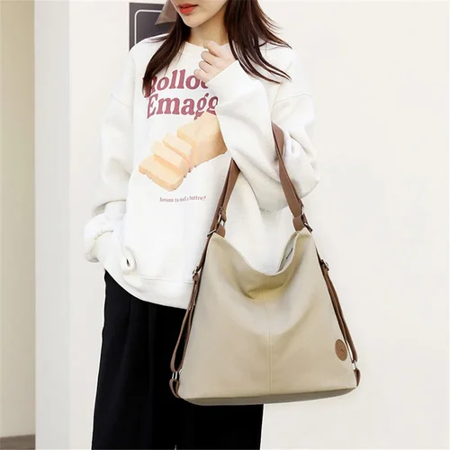 Imagen 2 del producto Mochila multifuncional de lona de alta calidad para Mujer, bolso de hombro de diseñador de lujo, bolsos de mano de viaje para Mujer