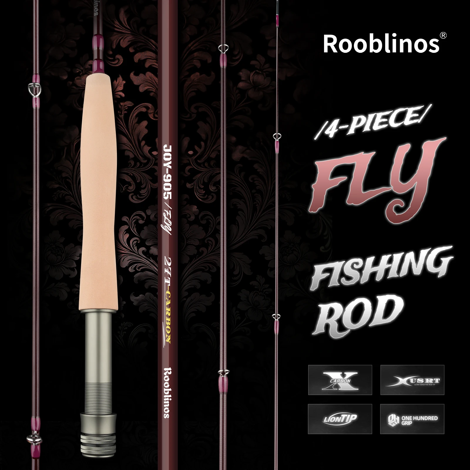 

Удочка для нахлыстовой ловли ROOBLINOS 4/5wt, 9 футов (2,7 м), ультралегкая, JIT