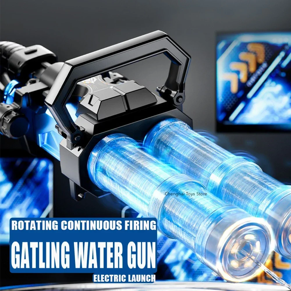 Gatling-pistola de agua eléctrica para niños, juguete para regalo, fiesta en la playa, regalo de Carnaval, regalo de Navidad, regalo de cumpleaños, regalo de Año Nuevo