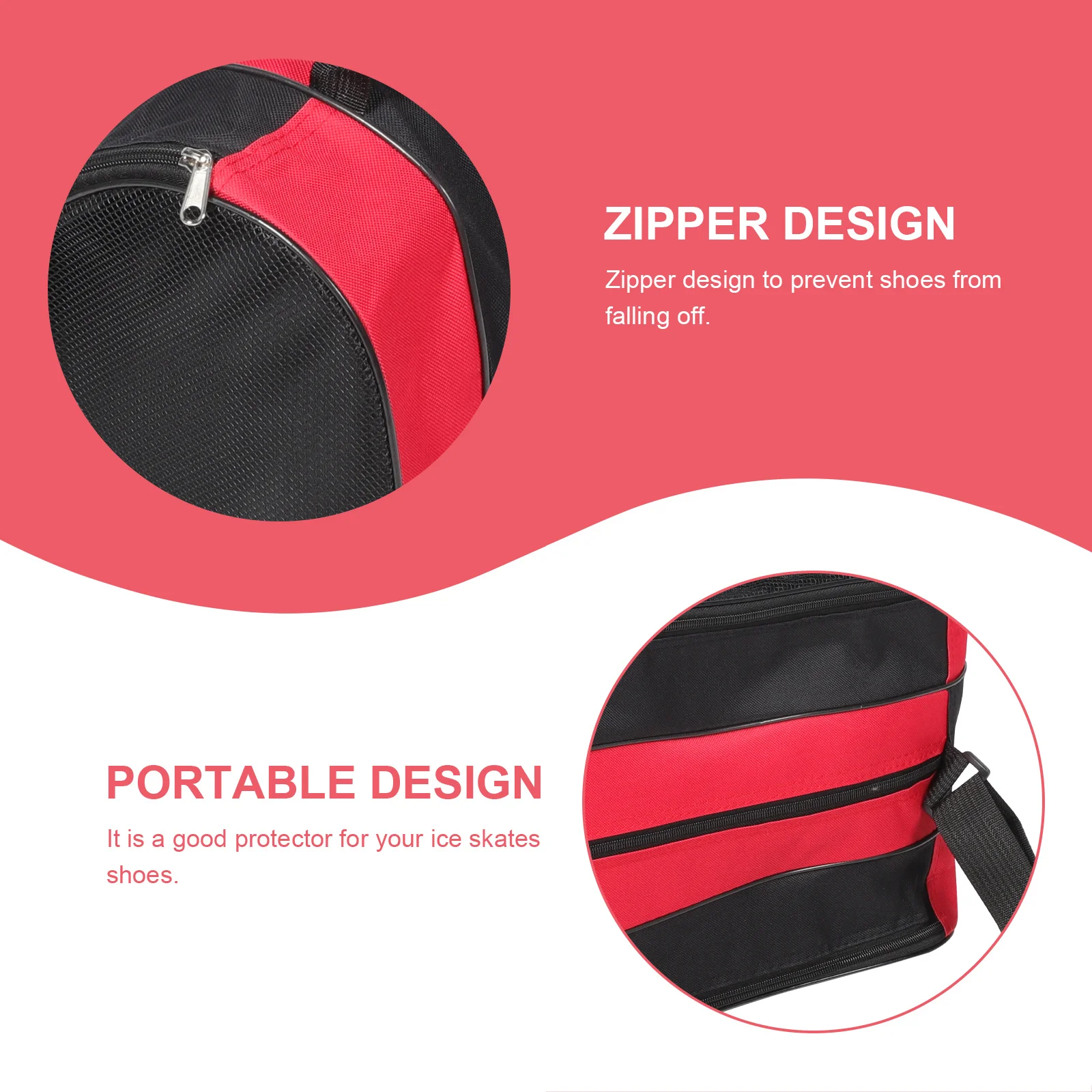 

2Pcs Roller Skate Bag Portable Skates Pouch Zipper Organizer Travel Case for Ice Skates Roller Skate Bag Skating Shoe Pouch