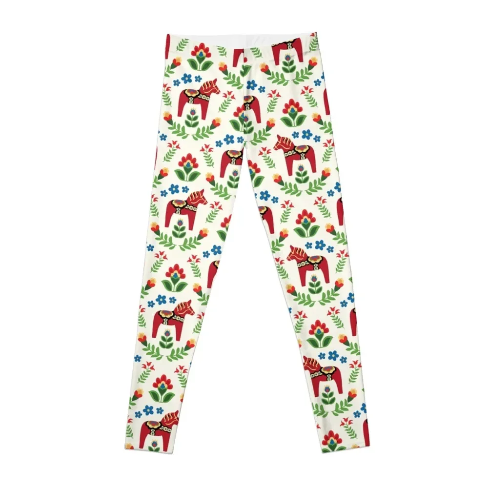 

Swedish Dala Horses Red Leggings Legging sport gym sportswear woman Golf wear harem pants Womens Leggings