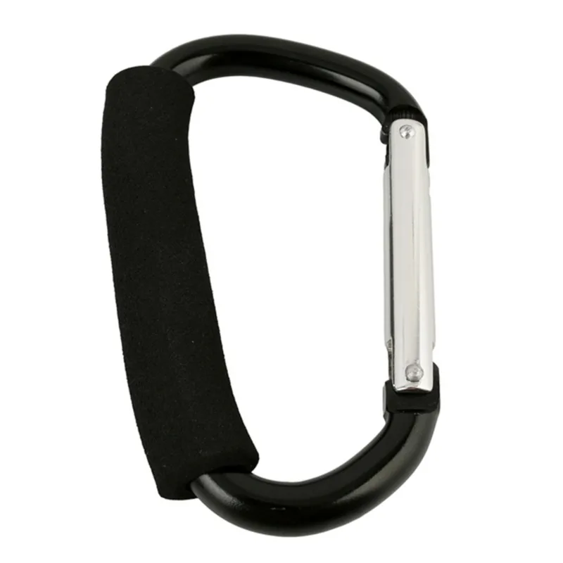 Großer Karabiner, Kinderwagen-Haken, Organizer, Aluminium, D-Ring, Federverschluss, Schlüsselanhänger-Clip, Tragegriff zum Aufhängen von Geldbörsen, Einkaufstaschen – Detail 34