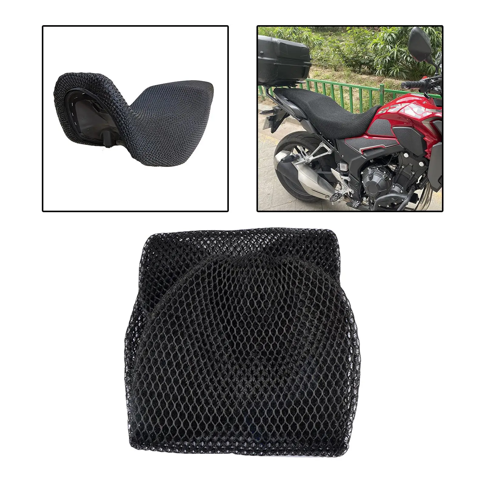 Motorbike Seat Mesh Cover Breathable Air Net Heat Insulation Shockproof Durable Anti Slip Pad for Motorcycle