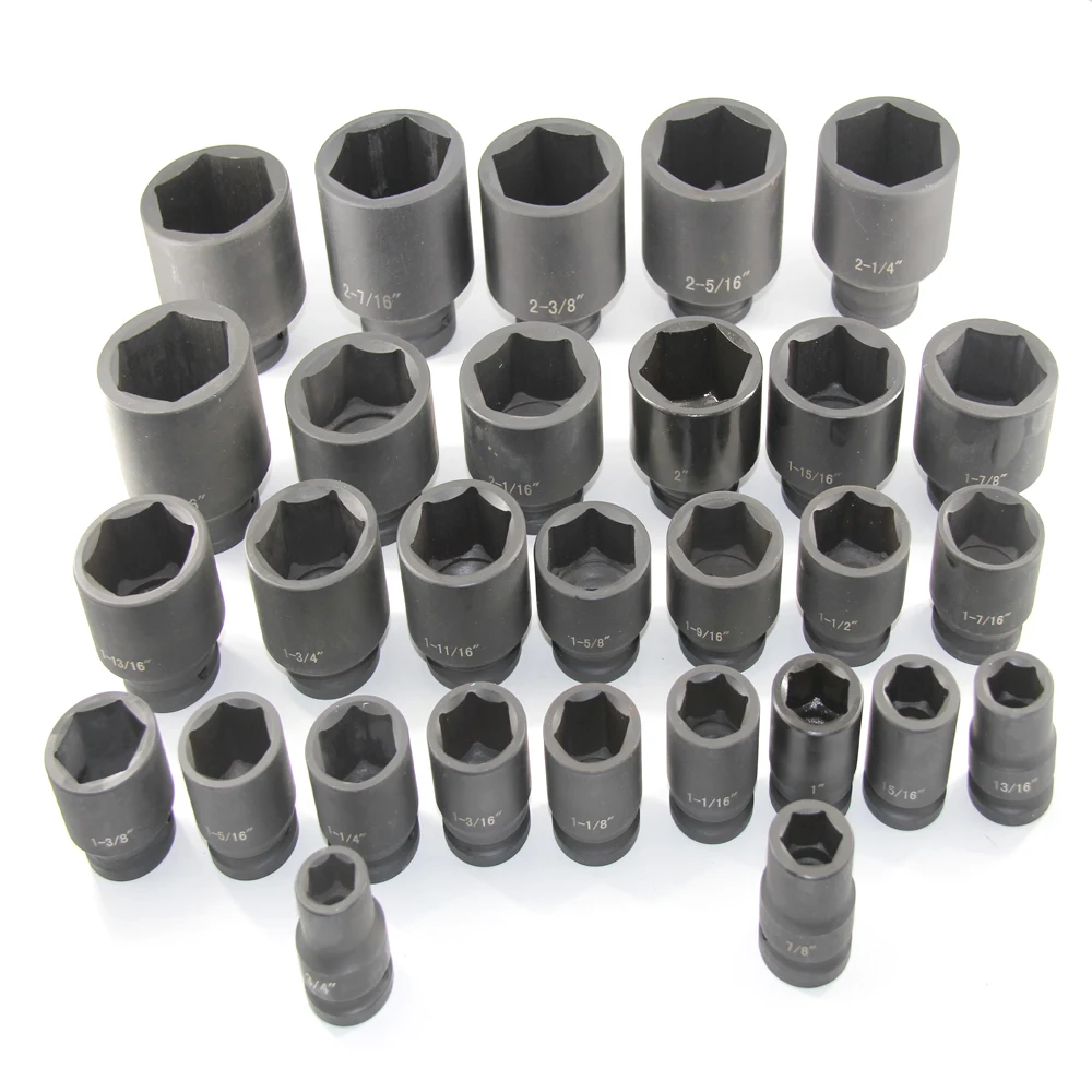 29pcs 3/4 Inches Drive Impact Socket Set 6-Point Adapter Heavy Duty Socket Impact SAE 3/4 inch - 2-1/2 inch, with a Storage Cage