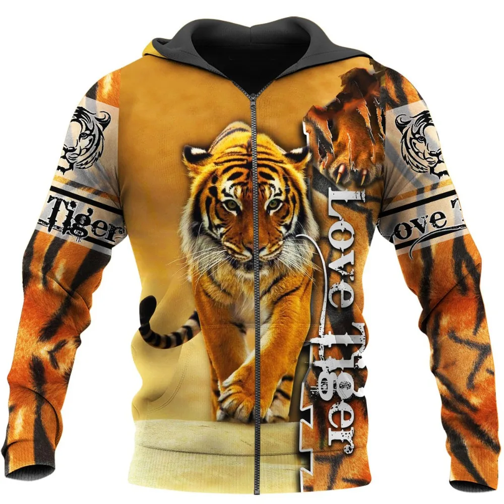 Bonito amor tigre 3d todo impresso unisex deluxe hoodie moletom com capuz masculino zip pulôver jaqueta casual agasalho