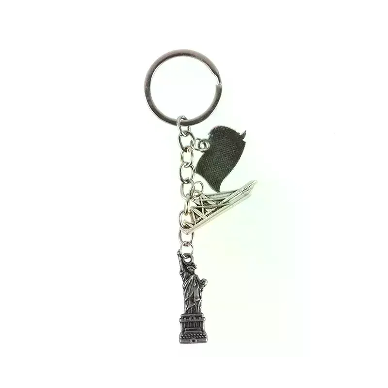 American Statue Of Liberty Landmark Tourist Souvenir Creative National Flag Pendant European And American Metal Keychain