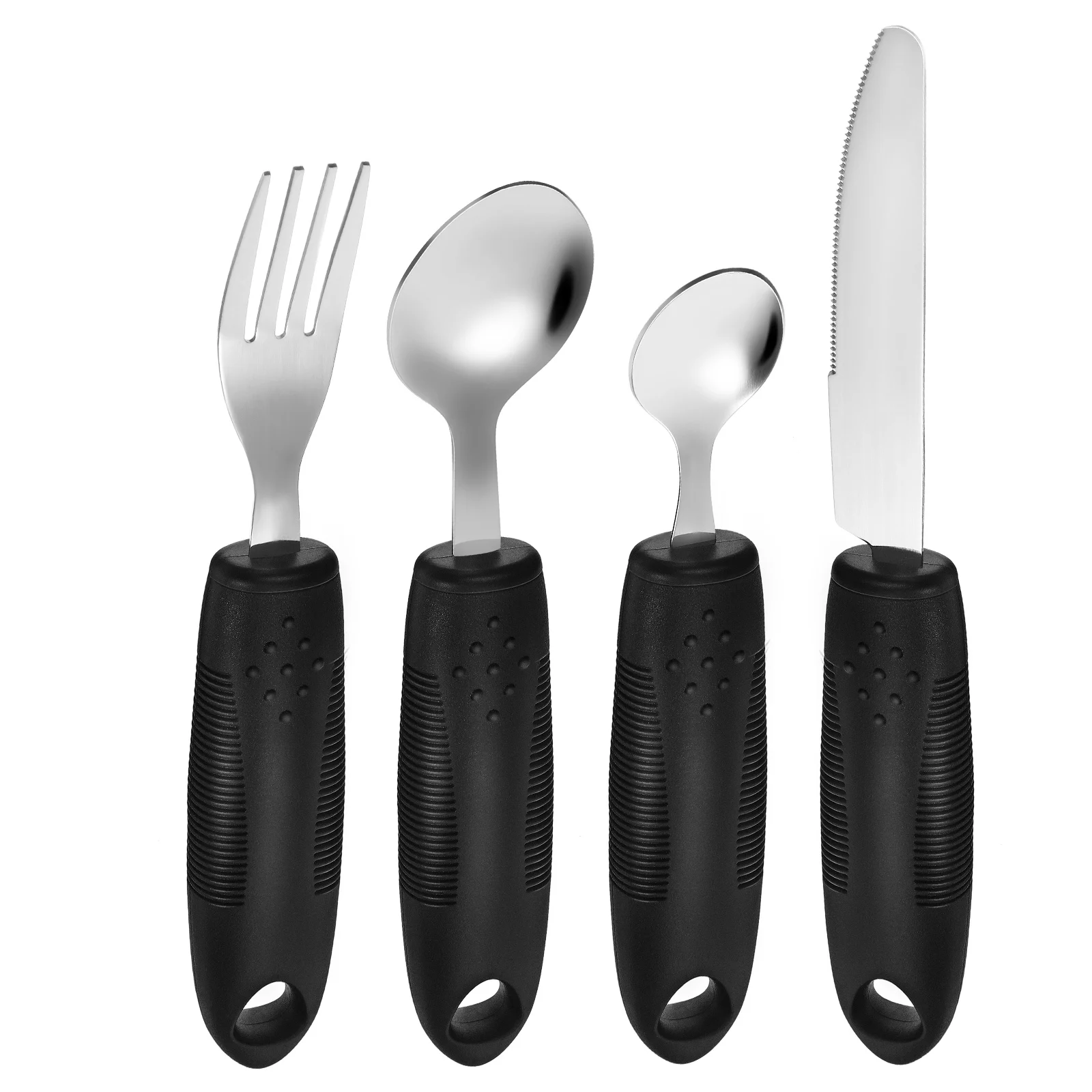 

1 Set Anti-Shake Tableware Weighted Utensils For Hand Tremors Ergonomic Stainless Steel Spoon Fork Adaptive Eating Aids For