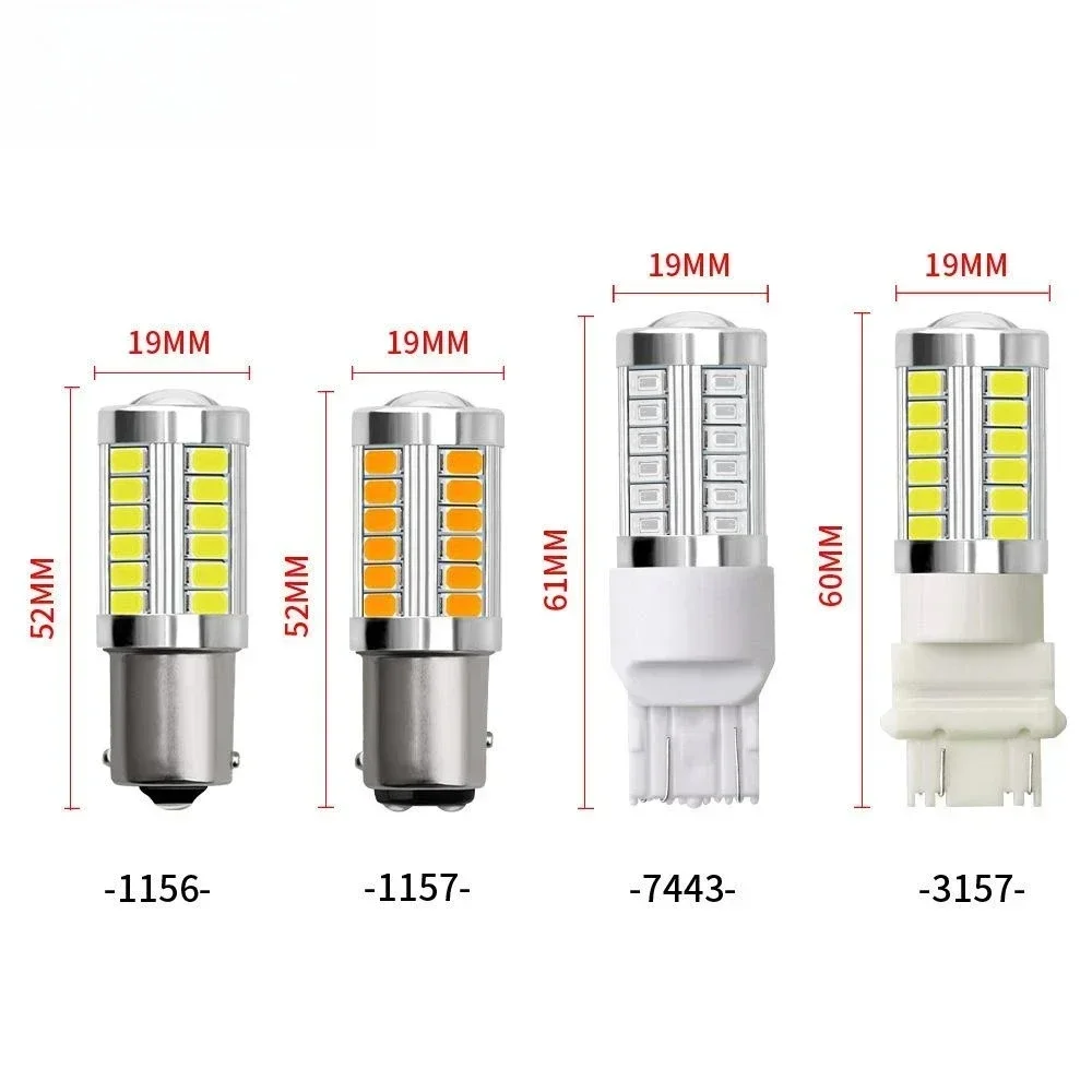 3 Colors 1156 1157 5730 5630 33SMD LED Bulb P21W BAU15S P21/5W 7440 W21W W21/5W 7443 12V for Turn Signal Light Reverse Lamp