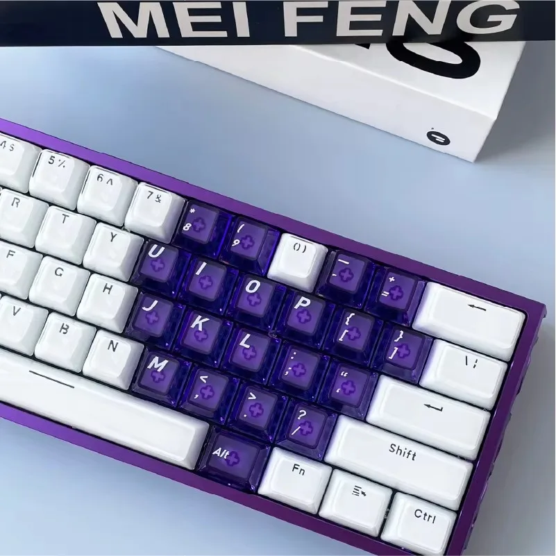 Crystal jelly keycap PC high transparent 136 key full set of personalized customized magnetic axis mechanical keyboard