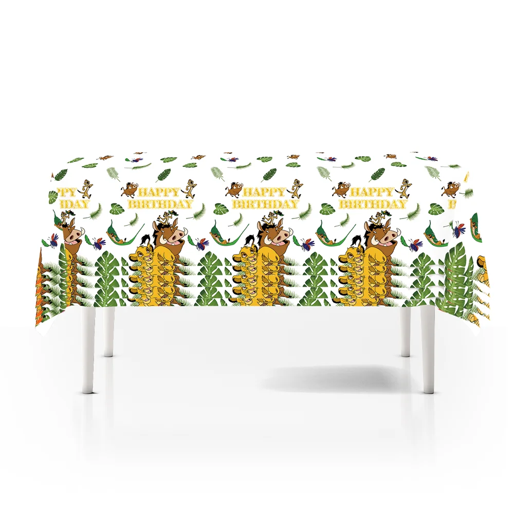 1/3pcs Lion King Simba Pumbaa Timon Jungle Printed Disposable Tablecloth Waterproof 108x180cm Safari Birthday Party Decorations view 5