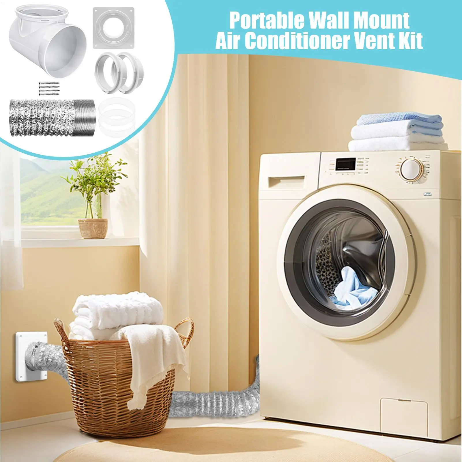 

Портативный комплект вентиляционного отверстия для окна переменного тока, соединительная пластина для выхлопного шланга переменного тока, запасные части, соединительная пластина для шайбы, вытяжные вентиляторы