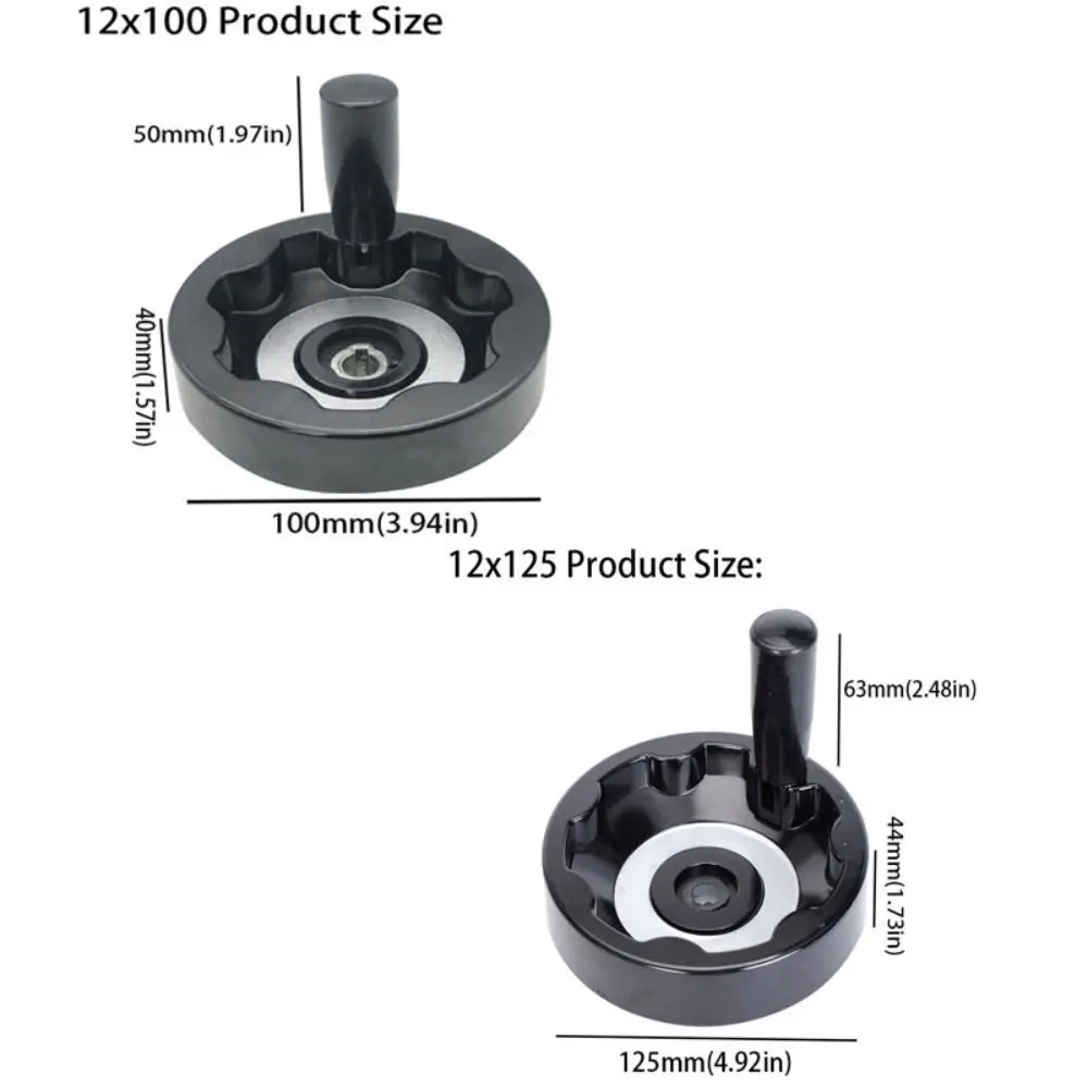 مقبض هزاز أسود قابل للطي عجلة يدوية قبضة موجة داخلية الباكليت مقبض دوار عجلة يد مستديرة آلة طحن عمودية
