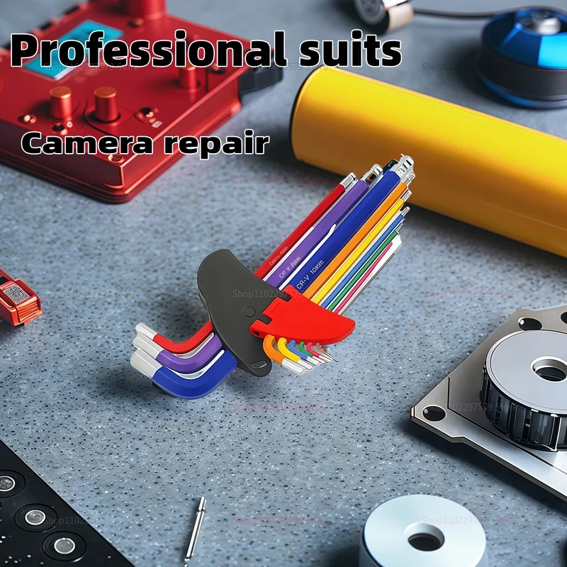 9 حزمة اللون مشفرة مزدوجة الرأس مسدس مفتاح بانة مجموعة الذراع الطويلة الدراجة إصلاح السيارات CR V أدوات للميكانيكية