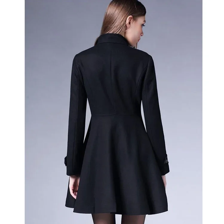 2022 early spring new woolen coat women's medium and long slim and thin versatile woolen coat winter tide