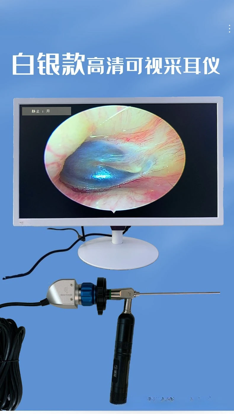 Tong'er Silver Visual Ear Cleaning Device, High-Definition Otoscope Visual Ear Cleaning Instrument