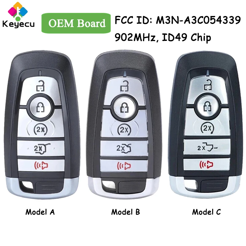 KEYECU OEM Board Smart Remote Control Key With 5 Buttons for Ford Edge Expedition Explorer Mustang 2022 2023 Fob M3N-A3C054339