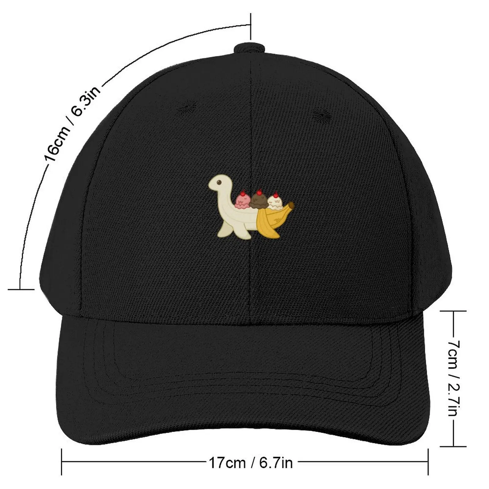 Ba-Nessie Split the Banana Split Loch Ness Monster Baseball Cap funny hat Cosplay Men Women's