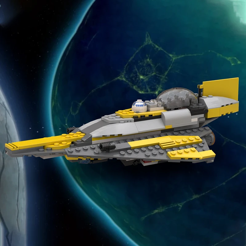 

250PCS Star Battle MOC Anakin Skywalker's Delta-7B Aethersprite-Class Starfighter Model Modular Building Blocks DIY Toys Gift