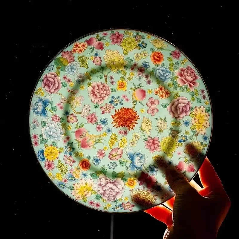 D20high-end Tableware Set Jingdezhen Bone China Enamel Color Chinese Court Style Ceramic Household Housewarming New Home Dishes