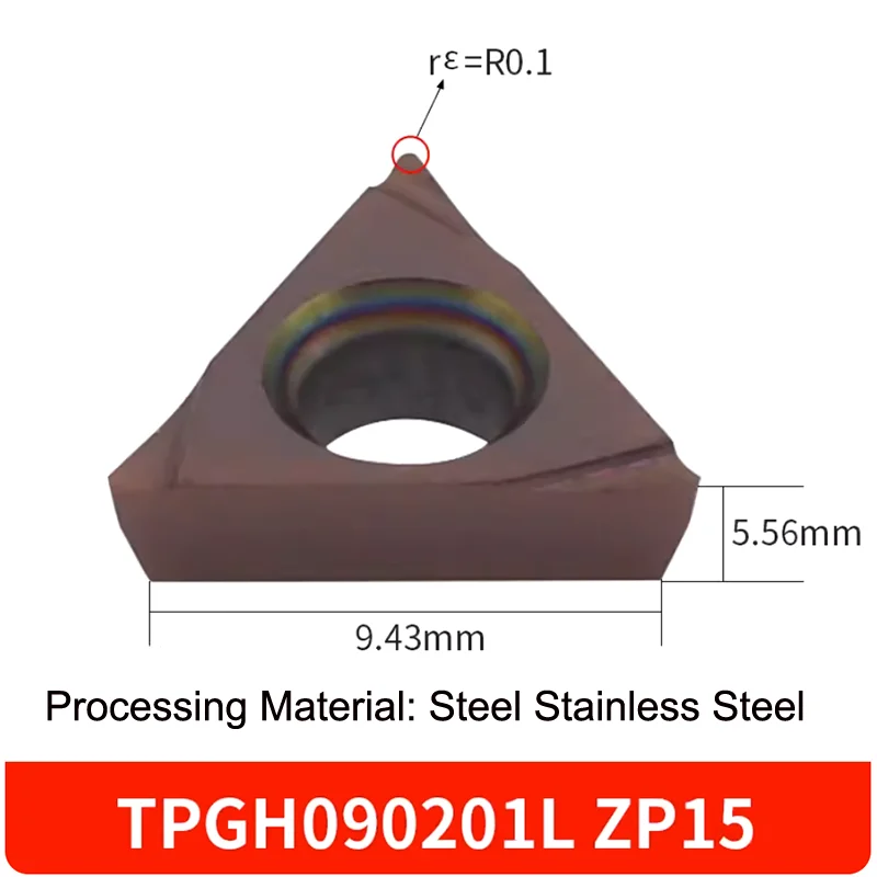 

GULING 10PCS Boring Inserts TPGH TPGT 090202 04L Cermet Triangular Alloy Precision Turning Insert