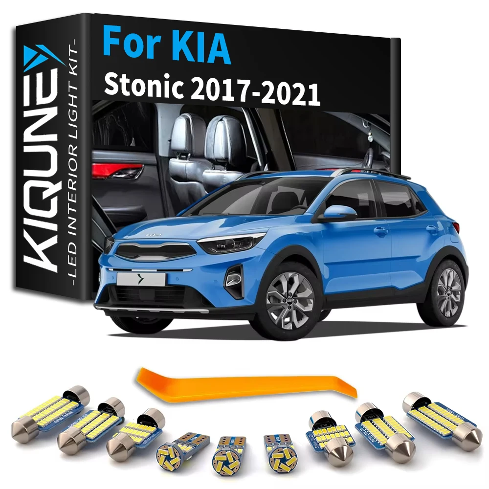 9Pcs No Error Car Interior LED Light Kit Canbus Accessories For KIA Stonic 2017 2018 2019 2020 Map Dome Trunk License Plate Lamp