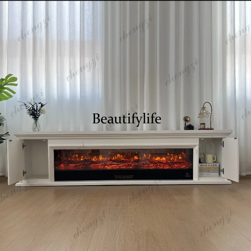 Fireplace Simulation Fire TV Cabinet French Electronic Flame Fireplace Heater American Villa Living Room Decoration Cabinet