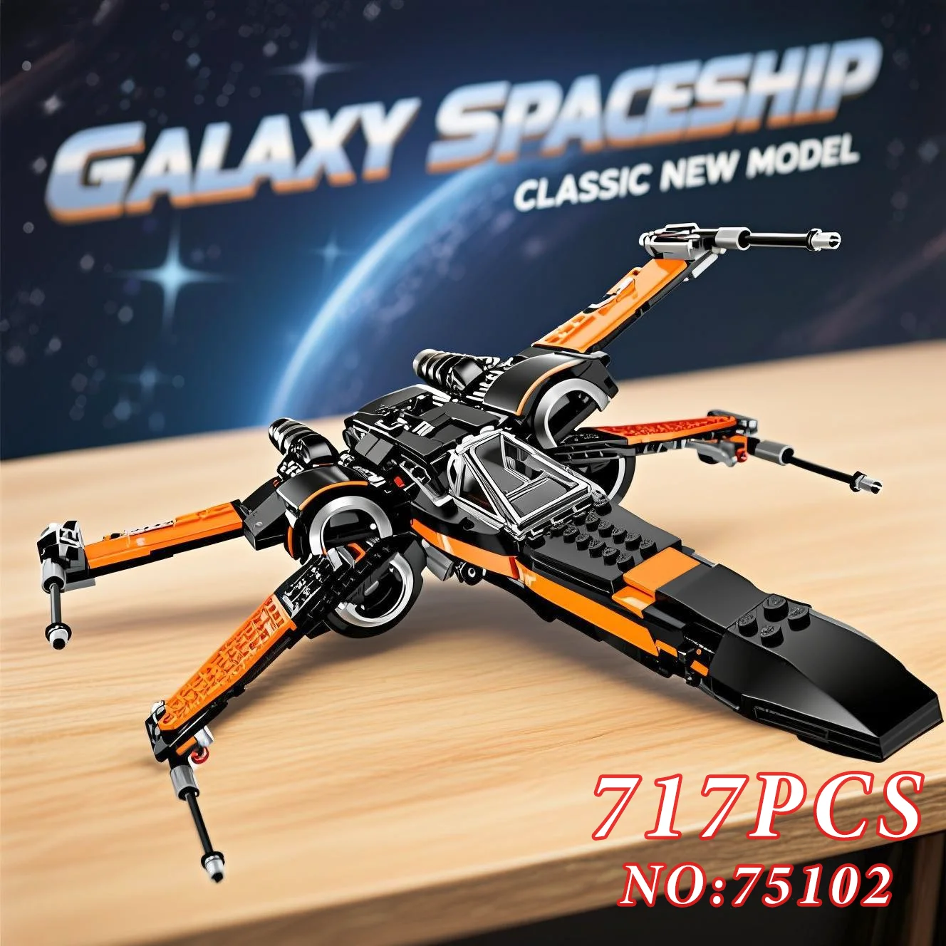 

2025 717PCS Space War X-wing Fighter Set Building Blocks Wars Spaceship Warplane Construction MOC Bricks Toys Gifts For Kids Boy