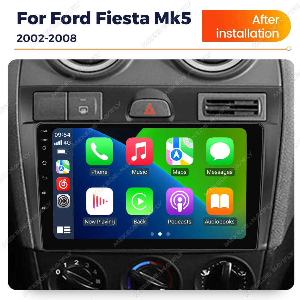 MEKEDE For Ford Fiesta Mk VI 5 Mk5 2002-2008 android 14 Car Radio Multimedia Player Navigation GPS Wireless Carplay Android Auto