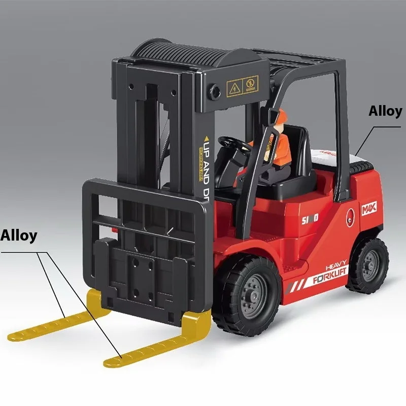 Chariot élévateur télécommandé en alliage, grue de levage, scène de pulvérisation musicale, simulation de voiture jouet pour enfants, cadeau d'anniversaire pour garçon, nouvelle collection