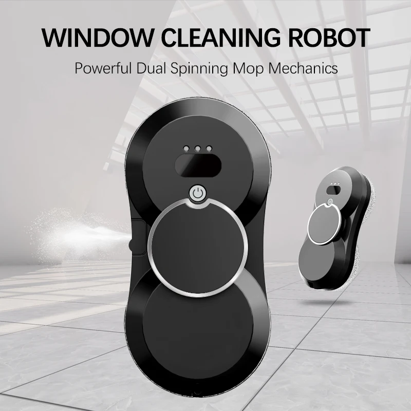 Automatic Smart Water Spray Vacuum Window Washer Robot Cordless Glass Cleaner Electric Window Cleaning Robot With Remote Control