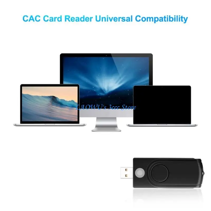 

Y8AD Portable USB3.0 Card Reader 5 in 1 Adapter for SDTF SIMs IDs IC Cards for Window