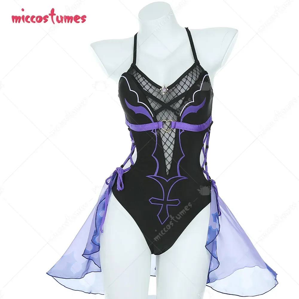 Miccostuums Eendelig Badpak Sexy Netgaren Gesplitst Vooraan Crossover Badkleding Buikcontrole Badpak