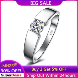 Verzonden inloggegevens! 100% Echt Tibetaans Zilveren Ringen Ronde Solitaire CZ Zirkoon Trouwringen Mode-sieraden Cadeau voor Vrouwen en Mannen