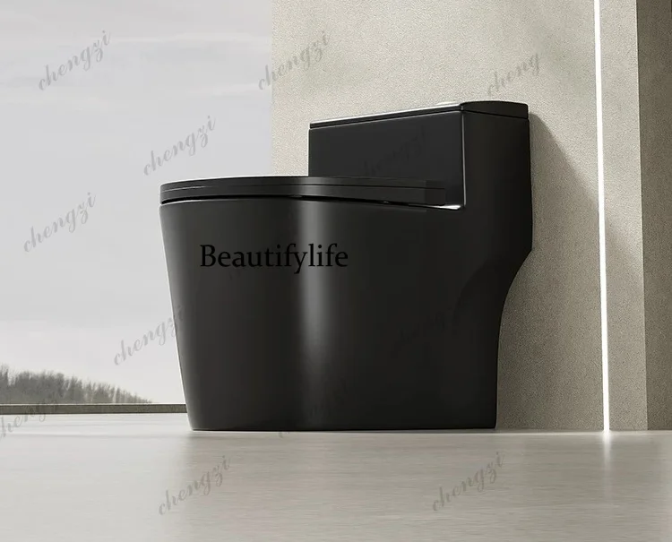 Black toilet household siphon silent deodorant ceramic light luxury toilet