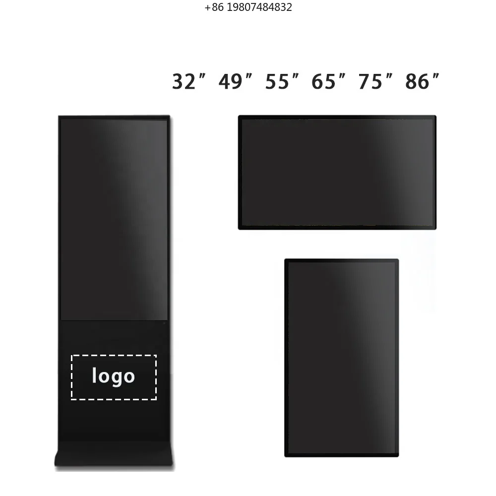 32/49/55/65/75/86 Inch LCD Digital Signage and Display, Android IR or Capacitive Touch, 4k 1080p Indoor AD