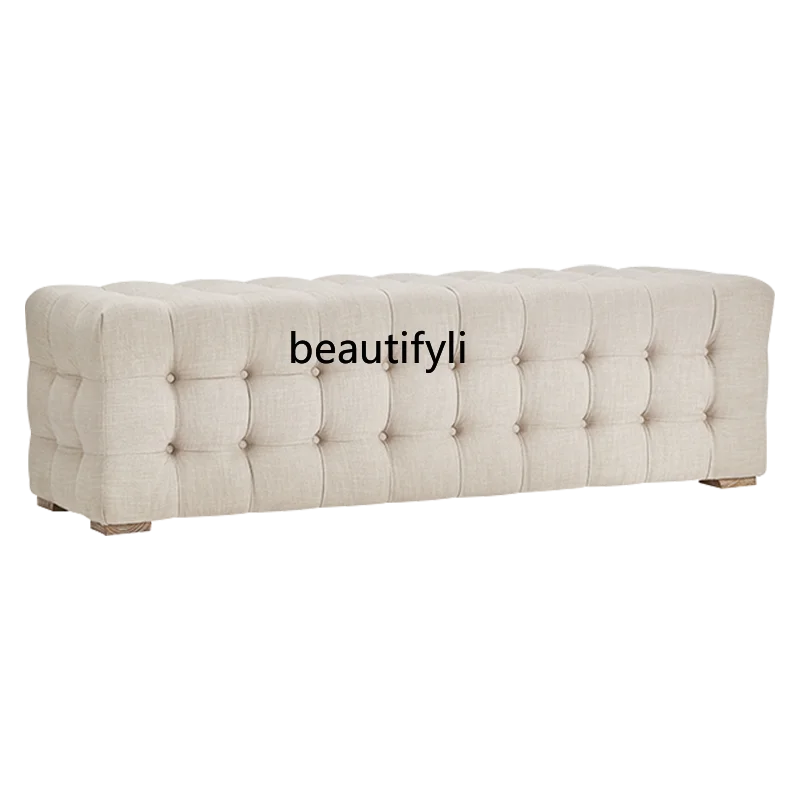

French aft stool light luxury cream wind buckle soft bag aft stool