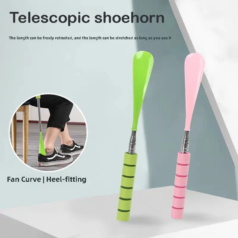 Shoehorn Long Handle 29cm-70cm Telescoping Metal Portable Long Handle Shoe Horn for Men Women Kids Shoes