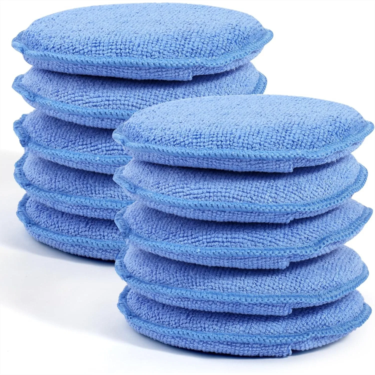 

10 Pack Microfiber Wax Applicator Pads With Finger Pocket For Car Cleaning And Polishing Blue