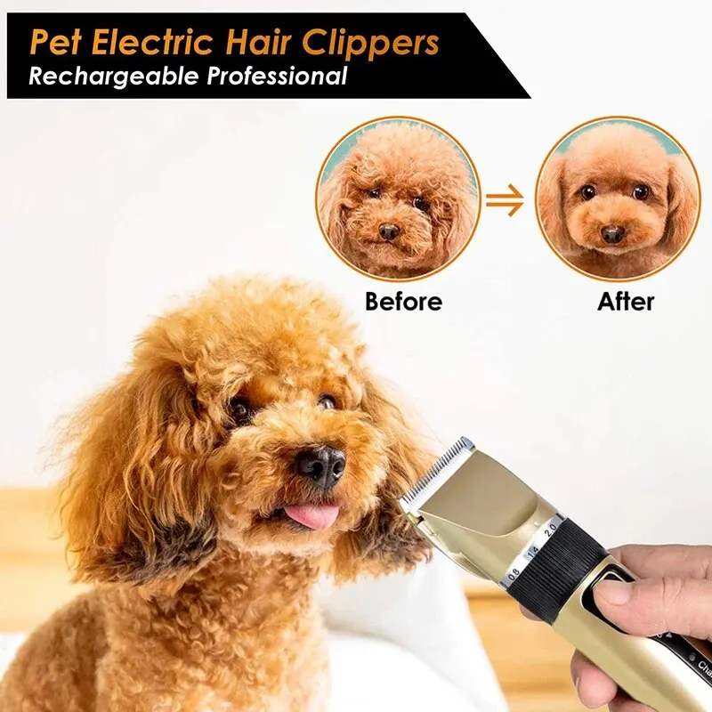 Dog Professional Hair Clipper Electrical Grooming Trimmer for Pets USB Rechargeable Shaver Low Decibel Animals Haircut Machine