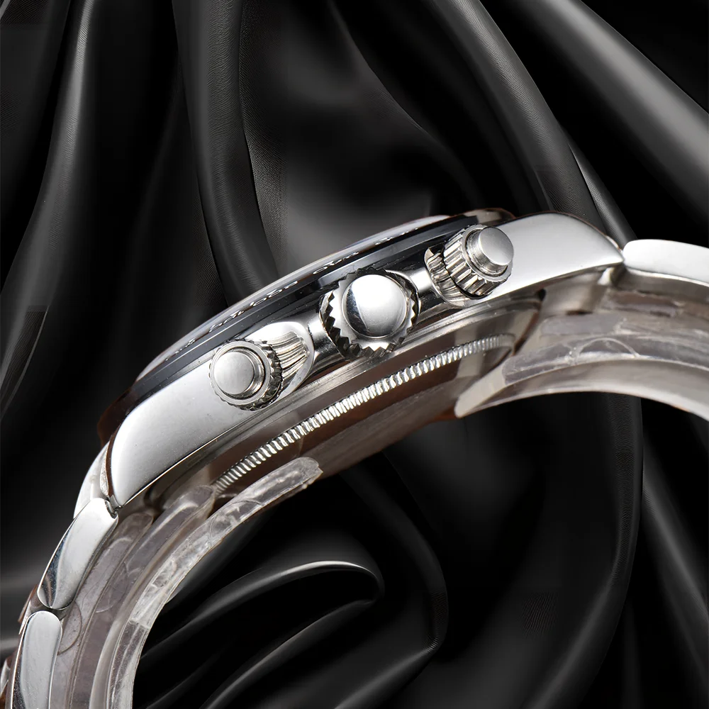 Reloj para hombre VK63 de 39,3 mm con logotipo de "DC", movimiento de cuarzo para buceo, acero inoxidable 316L, cristal de zafiro, bisel de cerámica resistente al agua