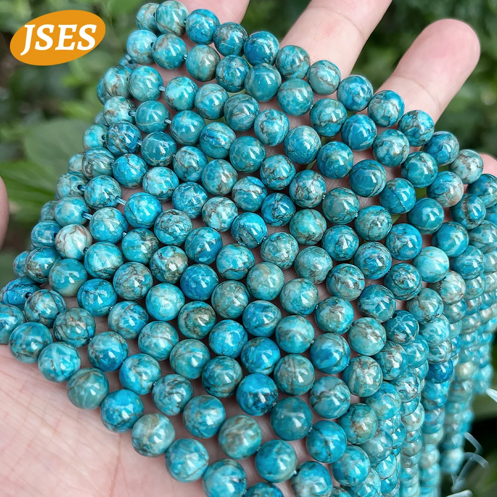 AA Natural South African Blue Turquoise Loose Beads for Jewelry Making DIY Bracelets Necklace Wholesale Beads Needlework