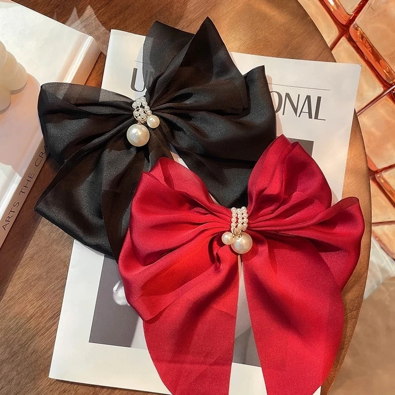 Headwear Set New Women Fashion Claw Clip Bow Sweet Fabric Hair Clip Ladies Back Head Duckbill Hair Accessories For Women