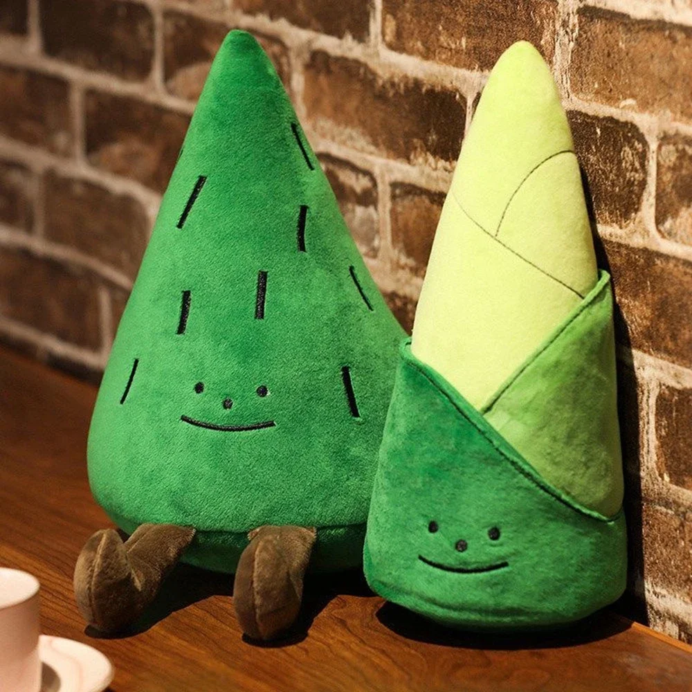 28cm Green Small Pine Small Bamboo Shoot Plush Toy Cure Smiley Face Doll Send Friends Birthday Gift Decoration Soft Filling