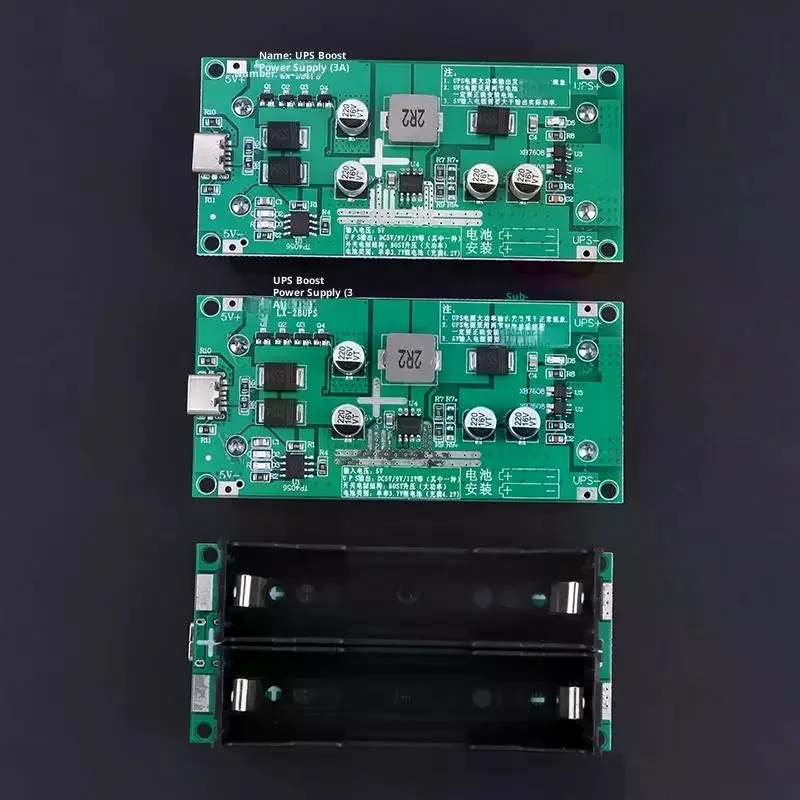 【W】3A High-Power UPS 18650 Lithium Battery Boost Charging 5V/12V Simultaneous Charging And Discharging Power Supply Module