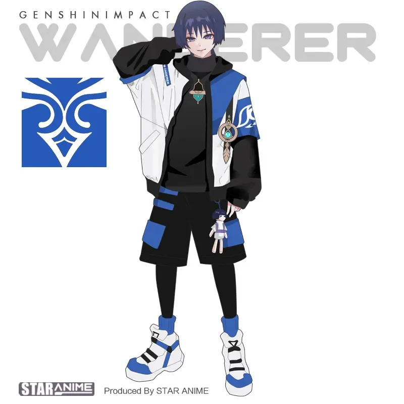 

2025 new Daily Casual Coat Costume Game Anime Cosplay Wanderer Balladeer Spring Autumn Polyester Fibre Zipper Coat Hoodies