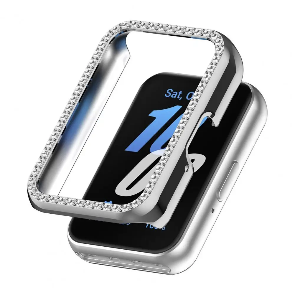 Scratch resistant Watch Case 2pcs Sparkling Smartwatch Cases for Fit3 Shockproof Impact Resistant Protective Covers