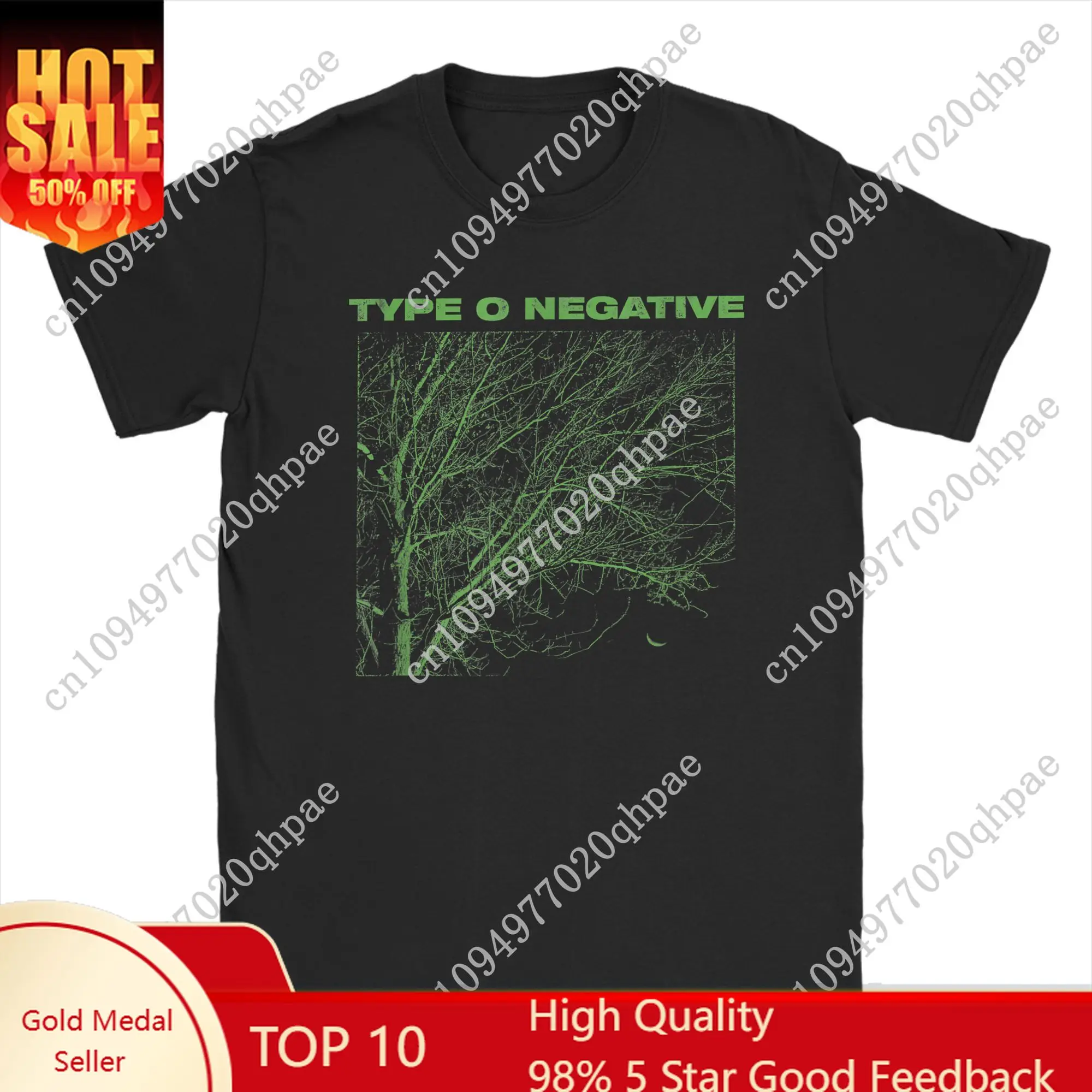 

Funny Type O Negative Tree Black T-Shirt Men Crewneck Pure Cotton T Shirts Band Music Album Short Sleeve Tees Summer Clothing