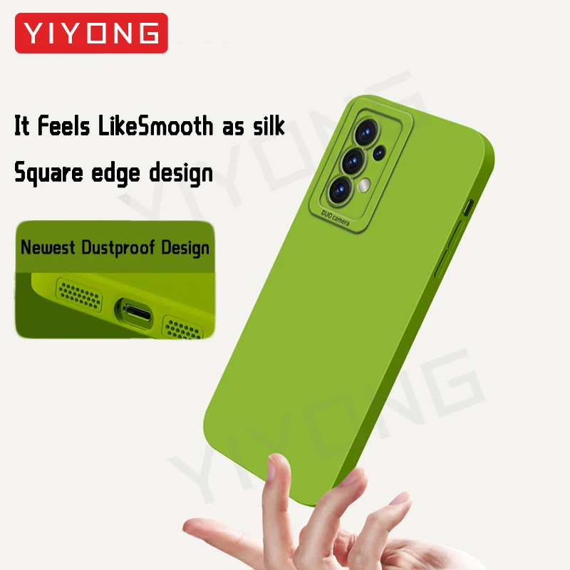 A52 A53 Etui YIYONG Silky Liquid Silicone Soft Cover do Samsung Galaxy A52 s A52s A53 A54 A55 5G A 54 53 52 Global Phone Cases